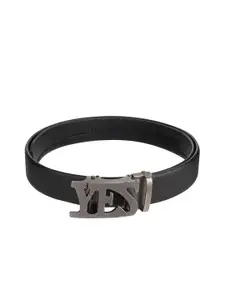 WINSOME DEAL Men Slider Buckle Closure Textured Formal Belt