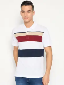 Duke Men Striped Polo Collar Cotton T-shirt