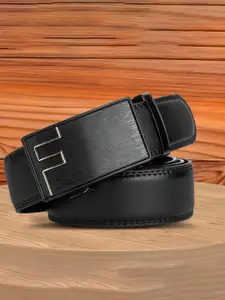 WINSOME DEAL Men Solid Slider Buckle Closure Formal Belt
