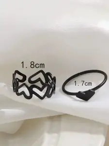 Jewels Galaxy Set Of 2 Silver-Plated Finger Rings