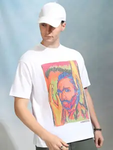 HIGHLANDER Men Graphic Printed Round Neck Cotton Relaxed Fit T-shirt