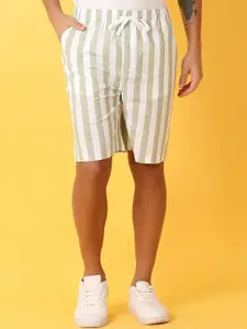 V-Mart Men Cotton Striped Mid-Rise Regular Fit Regular Shorts