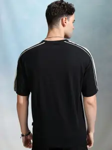 HIGHLANDER Men Typography Printed Round Neck Cotton Oversized T-shirt