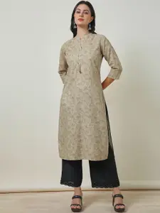 Soch Floral Printed Mandarin Collar Straight Kurta