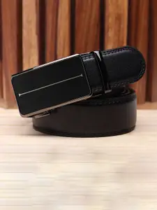 WINSOME DEAL Men Textured Slider Buckle Closure Belt