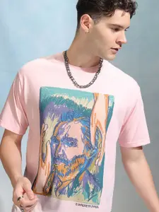 HIGHLANDER Men Graphic Printed Round Neck Cotton Relaxed Fit T-shirt