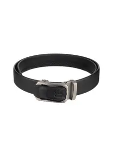 WINSOME DEAL Men Slider Buckle Closure Textured Formal Belt