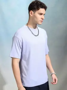 HIGHLANDER Men Solid Round Neck Cotton Relaxed Fit Sports T-Shirt