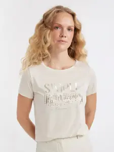 DeFacto Women Typography Printed T-shirt