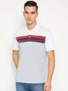 Duke Men Striped Polo Collar Cotton Slim Fit T-shirt