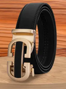 WINSOME DEAL Men Solid Slider Buckle Closure Belt