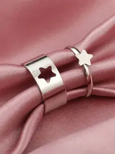 Jewels Galaxy Set Of 2 Silver-Plated Finger Rings