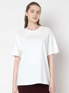 Vero Moda Women Solid Round Neck Organic Cotton Relaxed Fit T-shirt