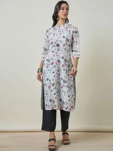 Soch Floral Printed Mandarin Collar Straight Kurta