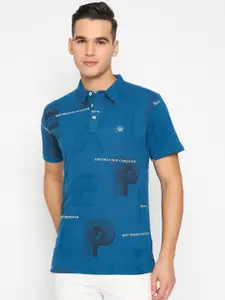 Duke Men Graphic Printed Polo Collar Cotton Slim Fit T-shirt