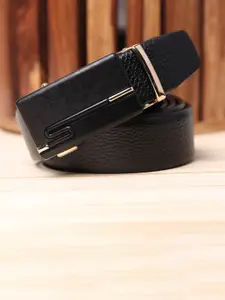WINSOME DEAL Men Textured Slider Buckle Closure Belt