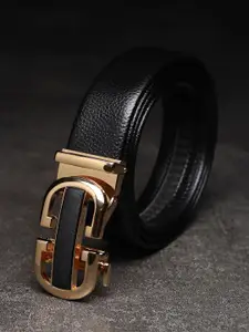 WINSOME DEAL Men Textured Slider Buckle Closure Belt