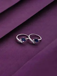 KAI JEWEL 92.5 Sterling Silver Rhodium-Plated Cubic Zirconia Studded Adjustable Toe Rings