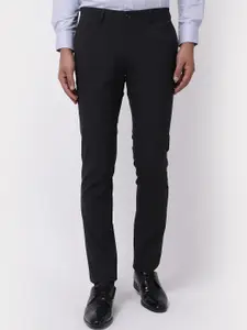 Blackberrys Men Mid-Rise Flat-Front Slim Fit Trousers
