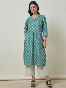 Soch Ethnic Motifs Printed V-Neck Straight Kurta