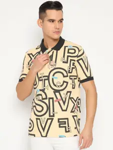 Duke Men Graphic Printed Polo Collar Cotton Slim Fit T-shirt