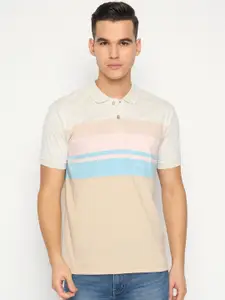 Duke Men Striped Polo Collar Cotton T-shirt