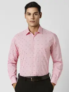 Van Heusen Men Spread Collar Micro Ditsy Printed Cotton Formal Shirt