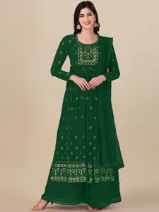 KALINI Floral Embroidered Semi-Stitched Dress Material