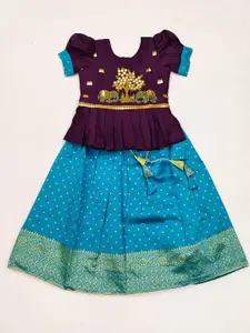 UFB Girls Embroidered Sequinned Ready to Wear Lehenga & Choli