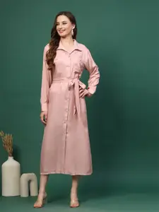 plusS Full Sleeve Midi Shirt Dress