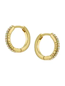 Ted Baker Heplie Crystal Studded Gold-Plated Circular Hoop Earrings