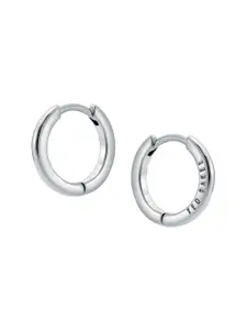 Ted Baker Crisele Logo Silver-Plated Circular Hoop Earrings