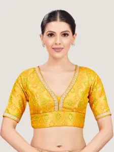 Studio Shringaar Embroidered Brocade Saree Blouse