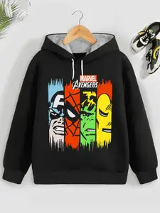 YK Marvel Boys Printed Hooded Sweatshirt