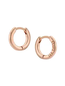 Ted Baker Crislie Logo Rose Gold-Plated Circular Hoop Earrings