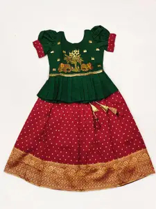 UFB Girls Embroidered Sequinned Ready to Wear Lehenga & Choli