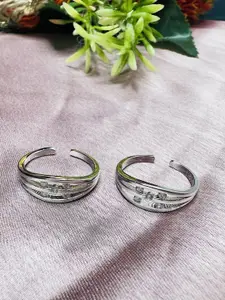 Arte Jewels 925 Sterling Silver Cubic Zirconia Studded Toe Rings