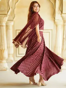 KALINI Ethnic Motifs Printed Ready to Wear Lehenga & Blouse With Dupatta