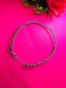 Arte Jewels 925 Sterling Silver Textured Anklet