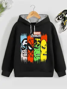 YK Marvel Boys Printed Hooded Sweatshirt