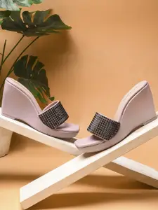 DressBerry PU Open Toe Wedge Heel Sandals
