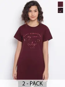 Duchess Women Pack Of 2 Printed Lounge T-Shirt
