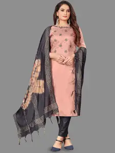 LADY SHOPI Floral Embroidered Thread Work Unstitched Dress Material