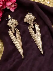 ADIVA Gold-Plated Teardrop Shaped Drop Earrings