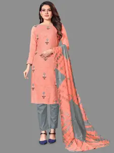 LADY SHOPI Floral Embroidered Sequinned Unstitched Dress Material