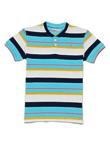 Gini and Jony Boys Striped Polo Collar Applique T-shirt