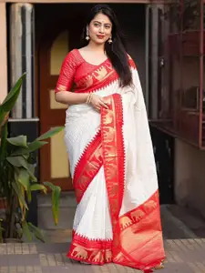 KALINI Checked Zari Banarasi Saree