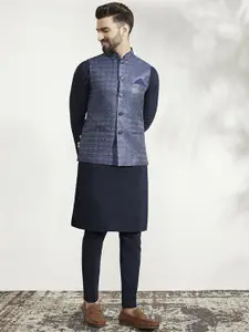 KISAH Woven-Design Nehru Jacket