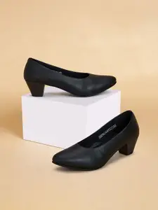 Forever Glam by Pantaloons Women Pointed Toe PU Block Pumps