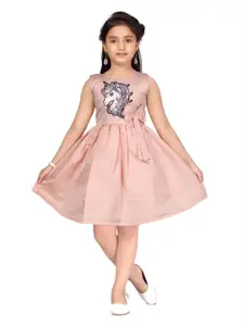 BAESD Girls Unicorn Embellished Fit & Flare Dress